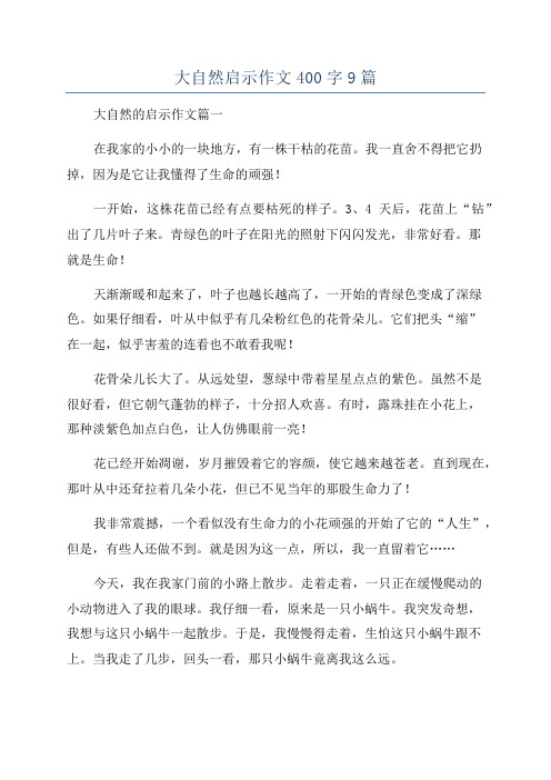 大自然启示作文400字9篇