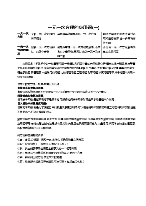 七年级上册数学培优讲义(一元一次方程的应用题一)第八讲