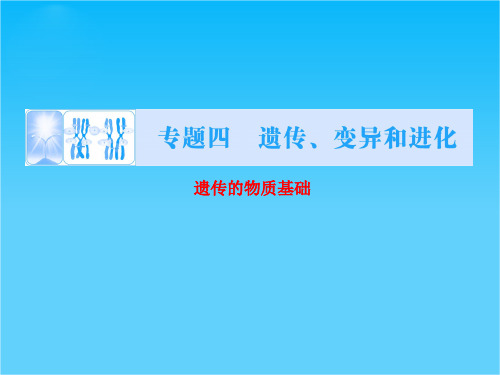 高考生物二轮专题突破(名师点拨+预测演练)遗传的物质基础(含试题)课件