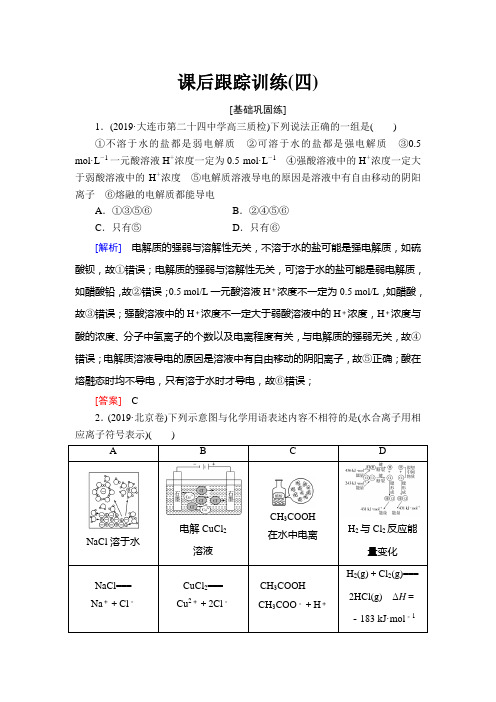 2021高考化学一轮复习离子反应习题含解析