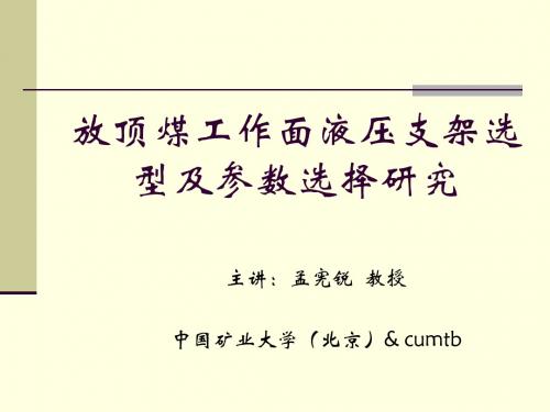 放顶煤工作面液压支架选型及参数选择研究