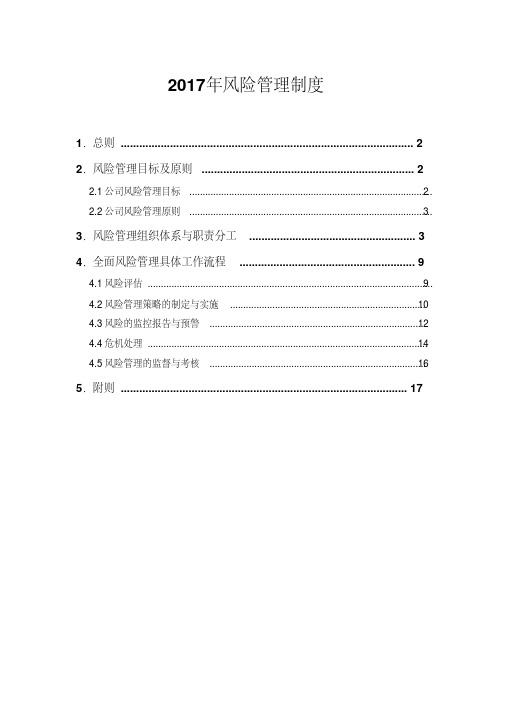 2017年风险管理制度