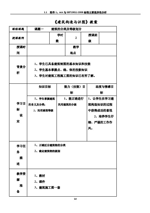 建筑构造-授课计划及教案