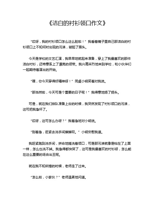 《洁白的衬衫领口作文》