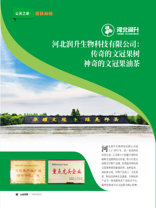 河北润升生物科技有限公司：传奇的文冠果树 神奇的文冠果油茶