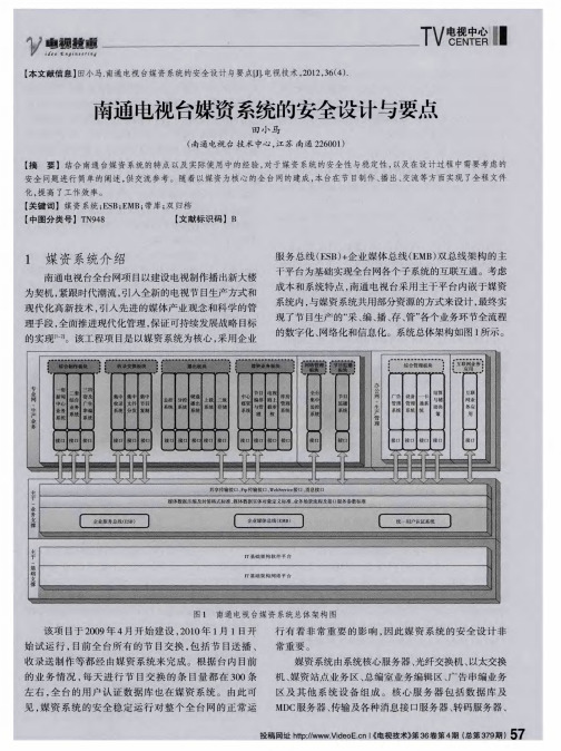 南通电视台媒资系统的安全设计与要点