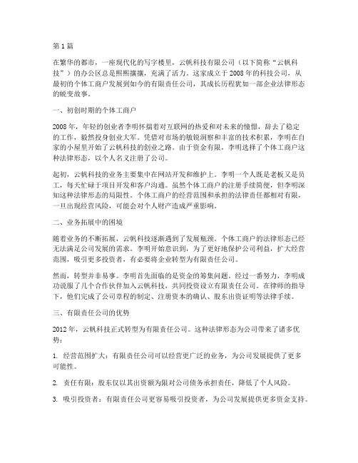 企业法律形态案例故事(3篇)