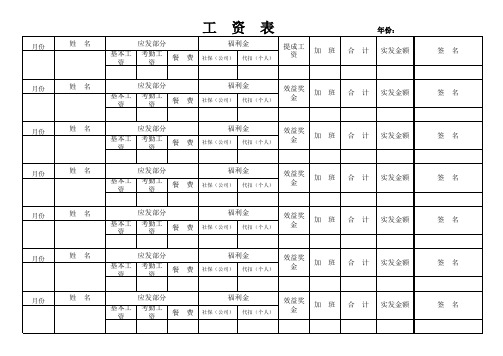 工资表格