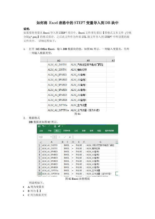 如何将E cel表格中的STEP 变量导入到DB块中 更新版