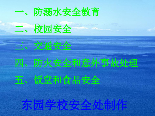 汇总交通安全防溺水校园安全防火防踩踏食品等安全教育PPT课件