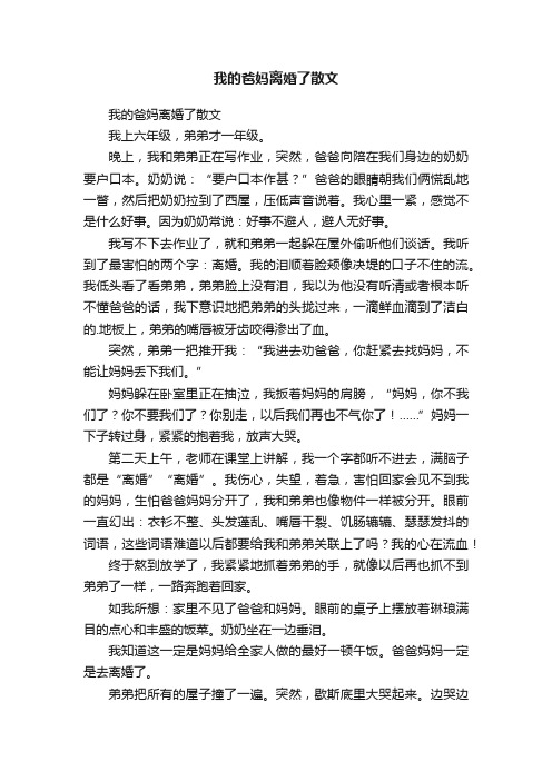 我的爸妈离婚了散文