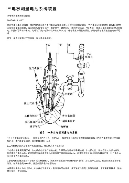 三电极测量电池系统装置