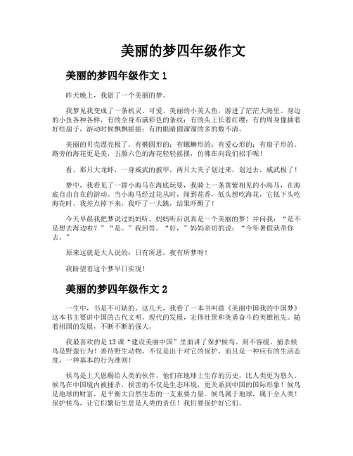 美丽的梦四年级作文