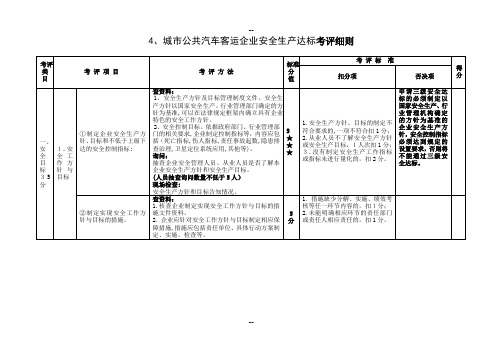 城市公共汽车客运企业安全生产达标考评细则