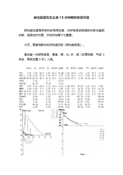 肺功能报告怎么看？5分钟教你快速识别