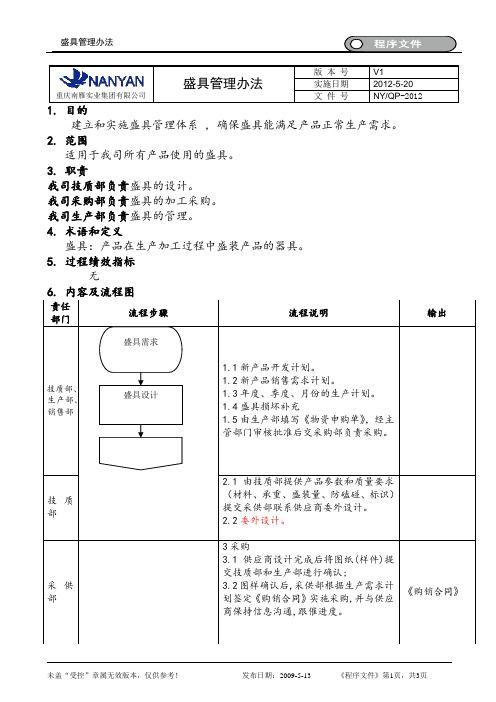 盛具管理办法