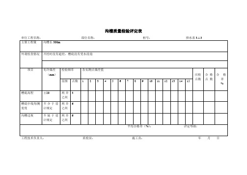 沟槽质量检验评定表