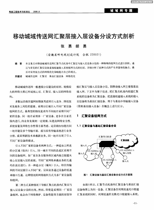 移动城域传送网汇聚层接入层设备分设方式剖析