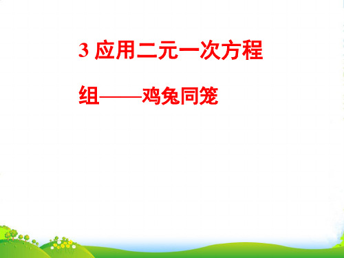 北师大版八年级数学上册《应用二元一次方程组鸡兔同笼》课件