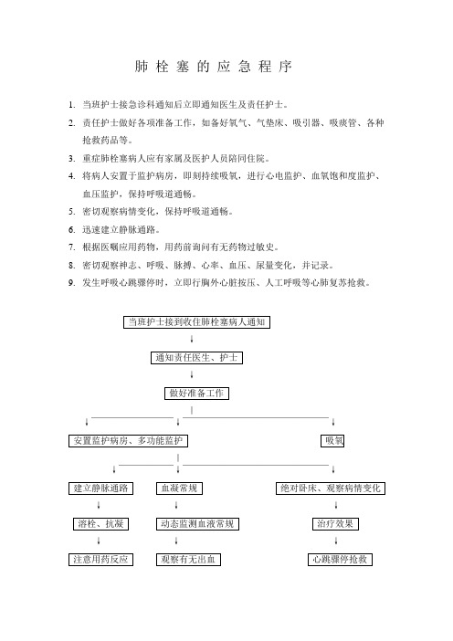 肺栓塞的应急程序