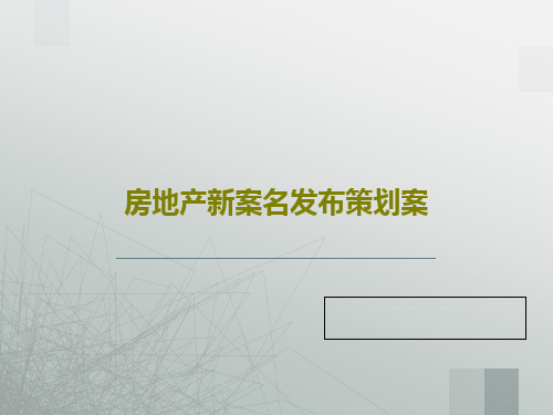 房地产新案名发布策划案51页PPT