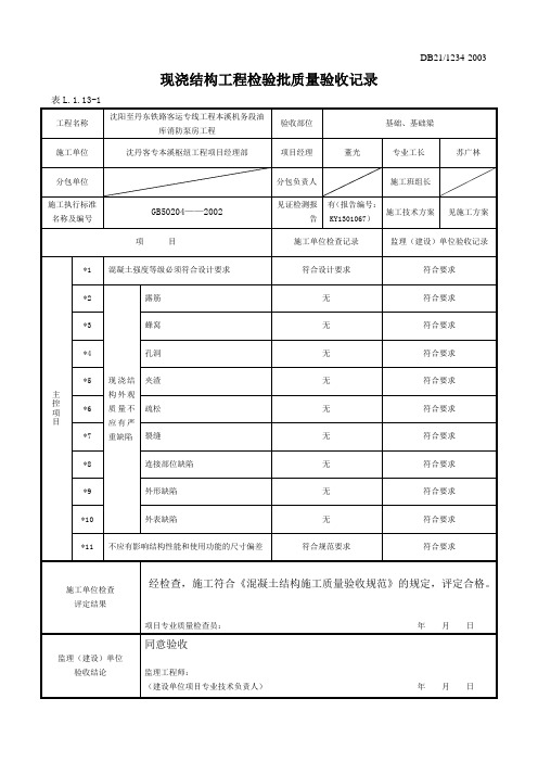 现浇结构工程检验批-3