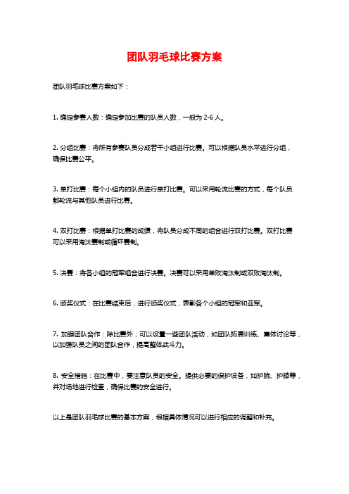 团队羽毛球比赛方案