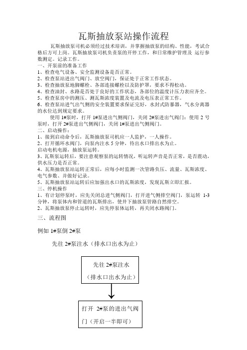 瓦斯抽放泵站操作流程