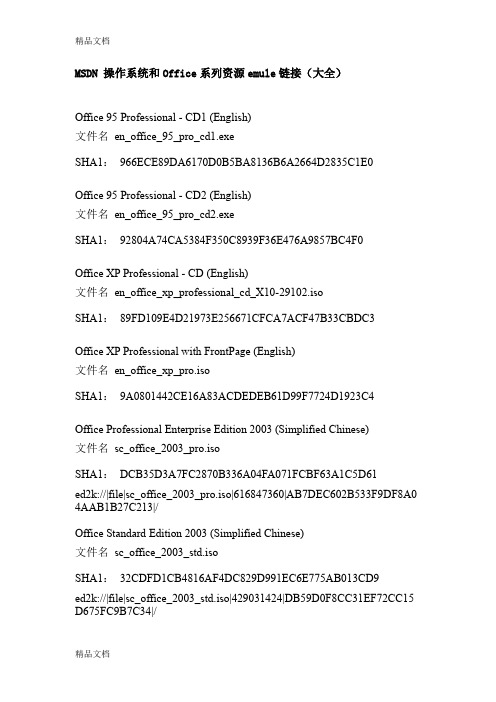 最新msdn-操作系统和office系列资源emule链接(大全)腾龙电脑文库-免费下载