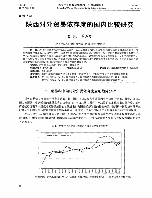 陕西对外贸易依存度的国内比较研究