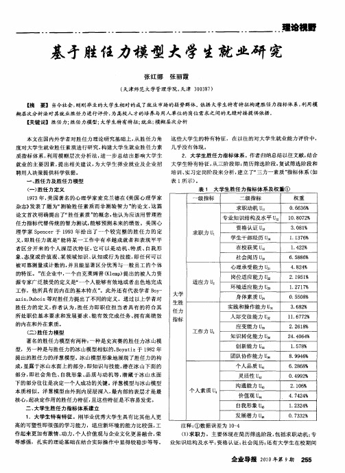 基于胜任力模型大学生就业研究