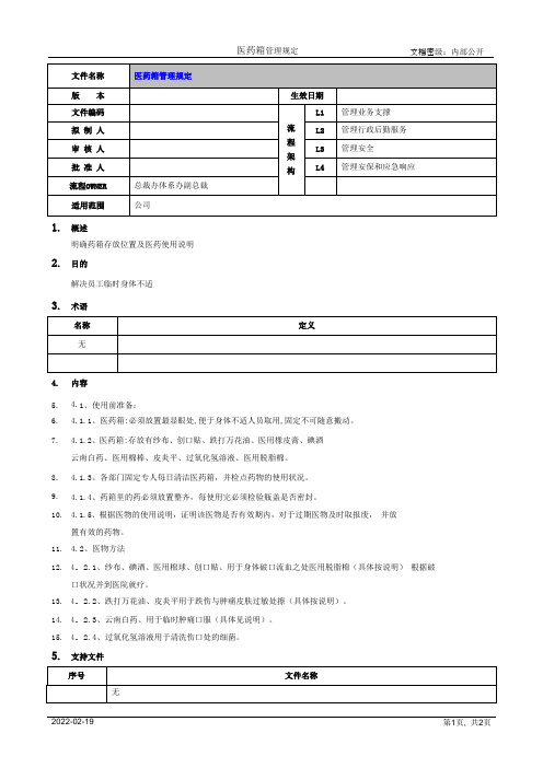 医药箱管理规定[模板]