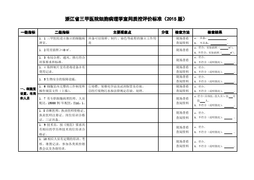 浙江省三甲医院细胞病理学室间质控评价标准(2015版)