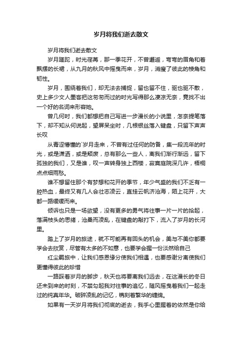 岁月将我们逝去散文