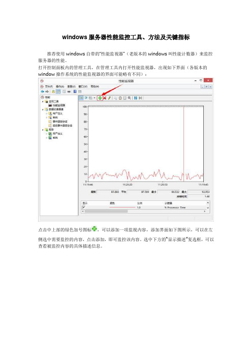 windows服务器性能监控工具、方法及关键指标