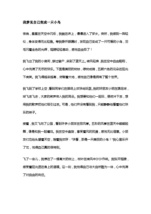 我梦见自己变成一只小鸟