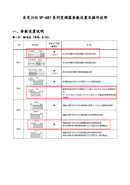 11东芝川仪VF-AS1系列变频器全参数设置及操作说明书