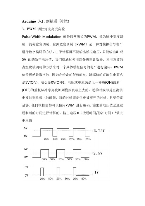 Arduino 入门到精通 例程3-PWM调光