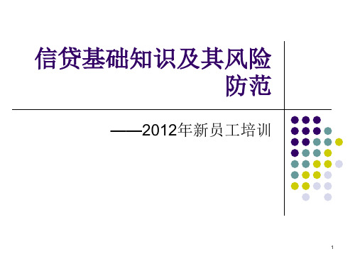 0屏山县岷江小额贷款公司12版新员工培训班(信贷基础知识)