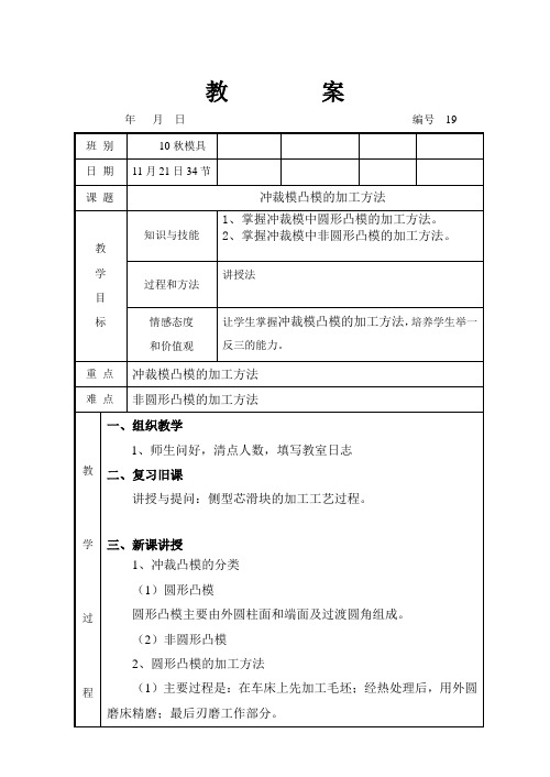 19冲裁模凸模的加工方法