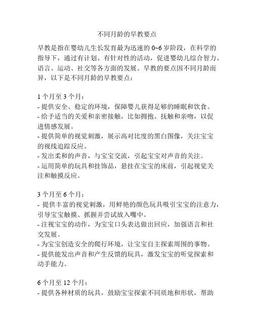 不同月龄的早教要点