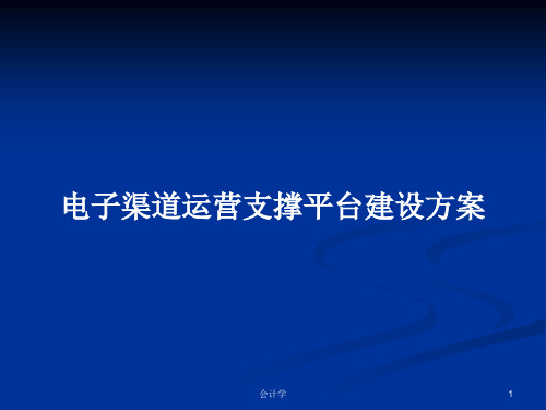 电子渠道运营支撑平台建设方案PPT学习教案