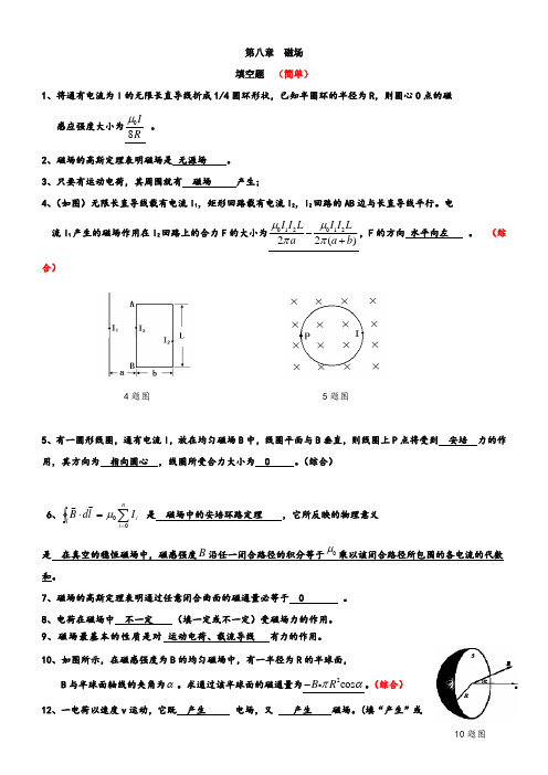 大学物理第8章磁场题库2(含答案)