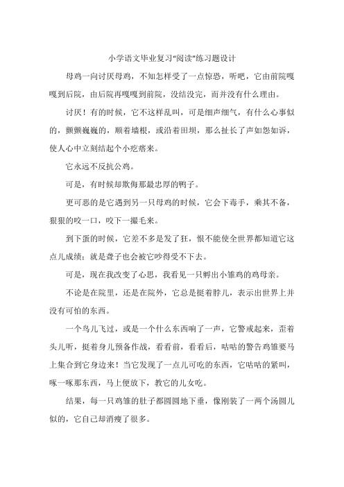 小学语文毕业复习阅读练习题设计-作文