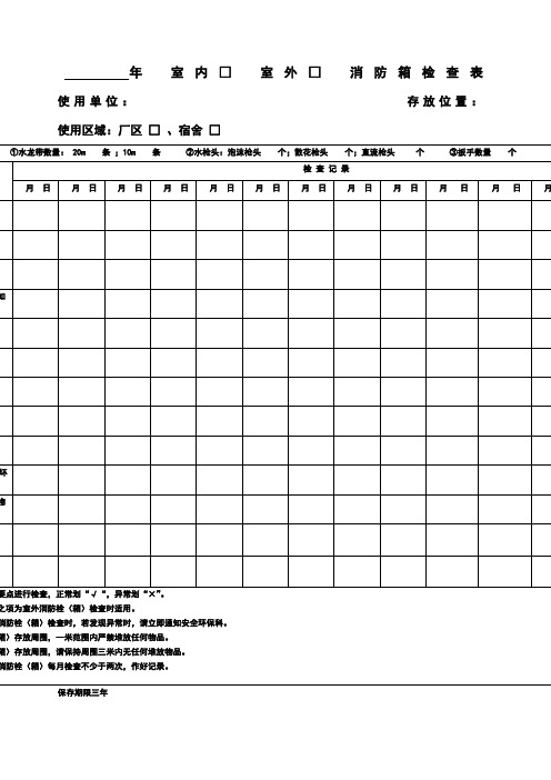 消防器材维护保养记录表