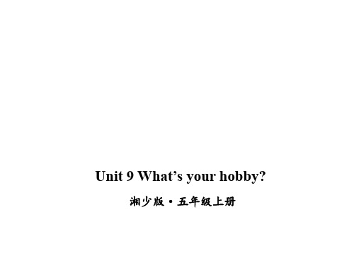 Unit 9 What's your hobby 课件湘少版五年级上册英语