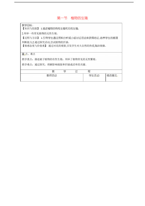 人教版八年级下册生物 全册精品教案