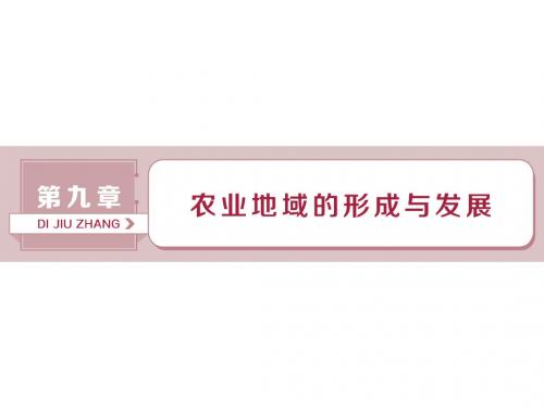 2019届高考地理总复习第九章农业地域的形成与发展第21讲农业的区位选择课件新人教版