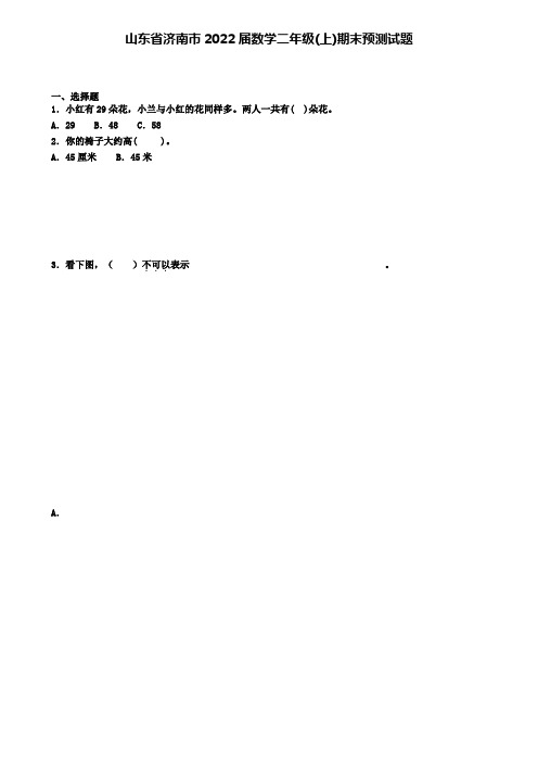 山东省济南市2022届数学二年级(上)期末预测试题