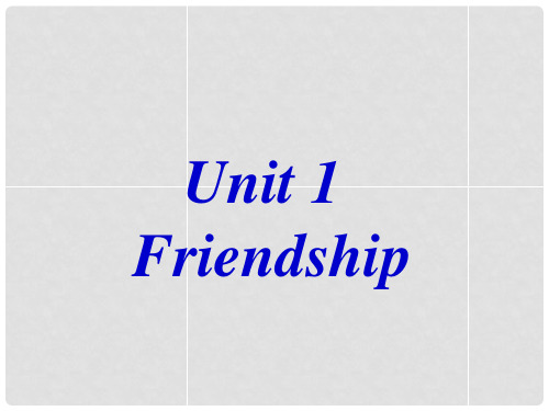 湖南省师范大学附属中学高中英语 Unit 1 Friendship课